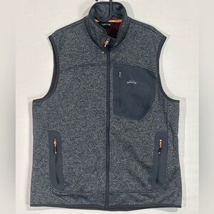 Orvis Gray Full Zip Fleece Vest Mens L Outdoor Hiking Fishing Casual